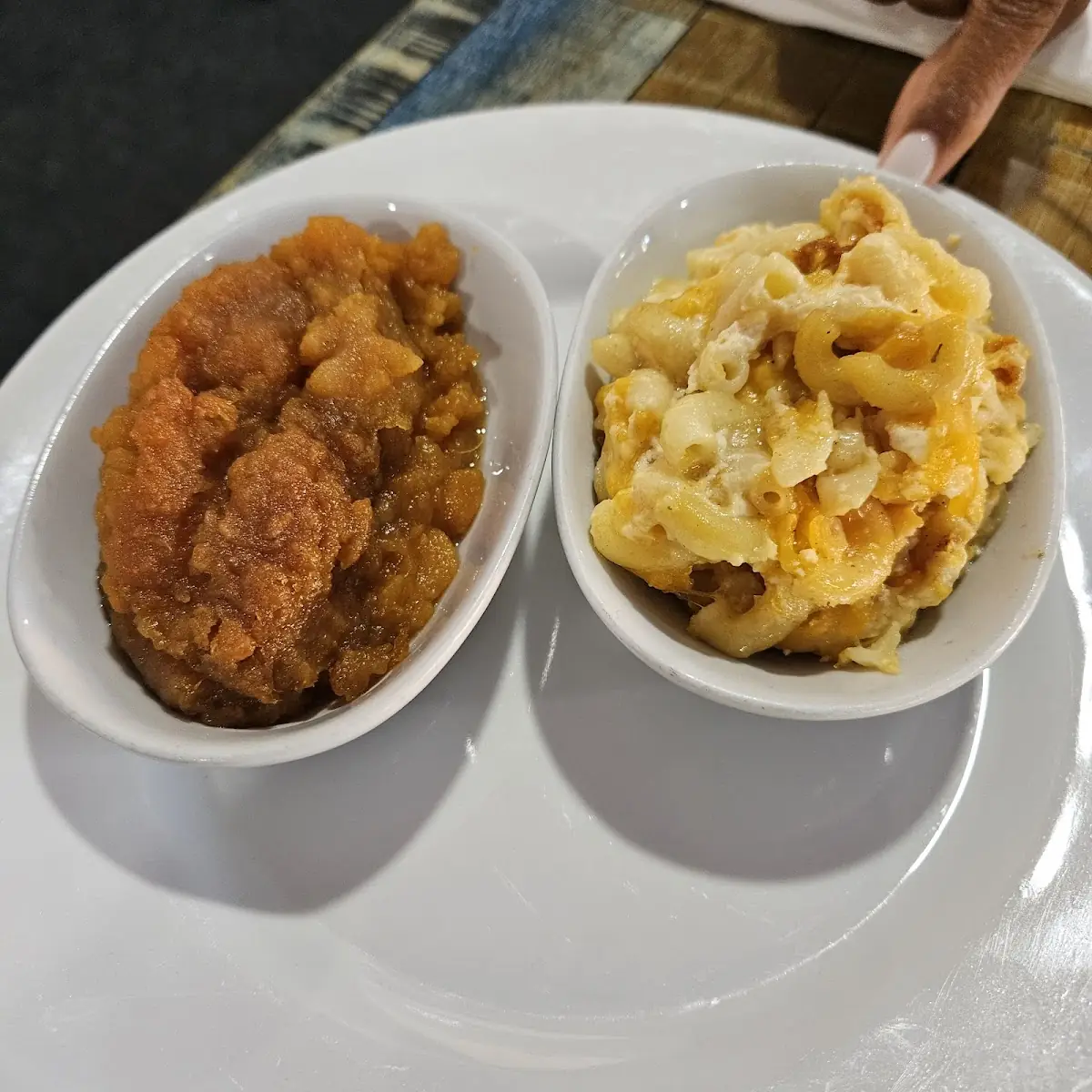Sweet Potato Souffle and Mack & Cheese