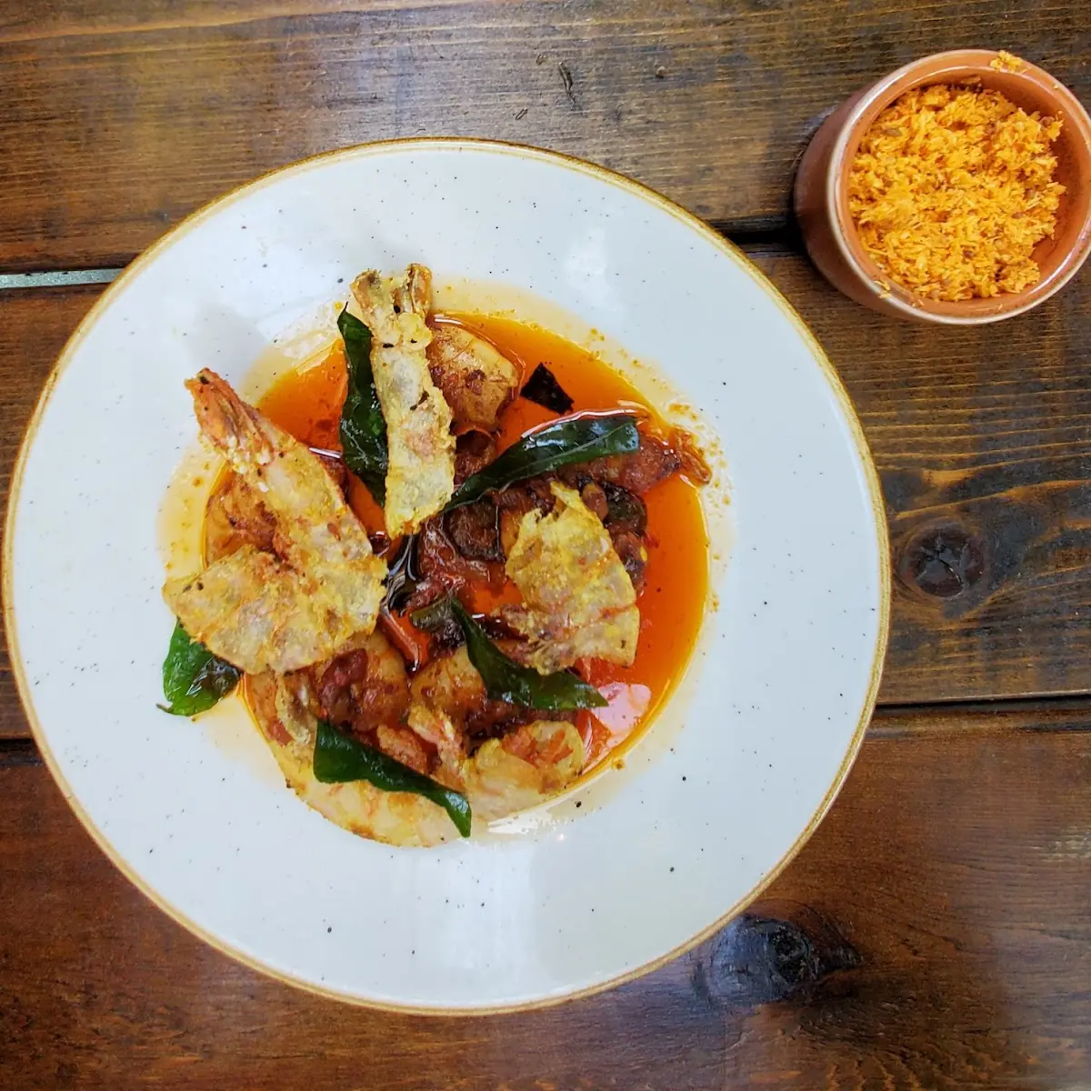 Deviled Prawns Bottarga Chili Oil