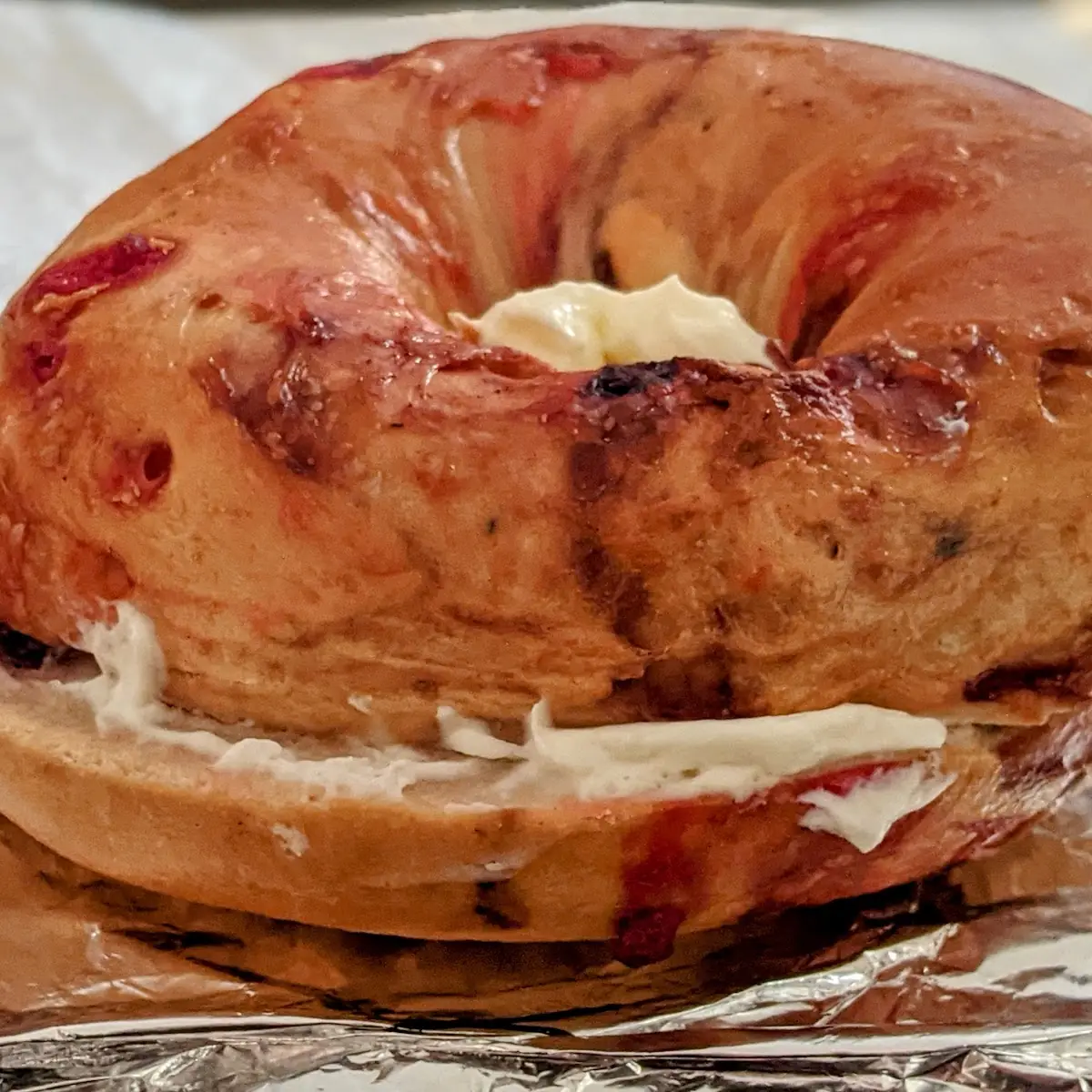 Mixed Berry Bagel with Cream Cheese