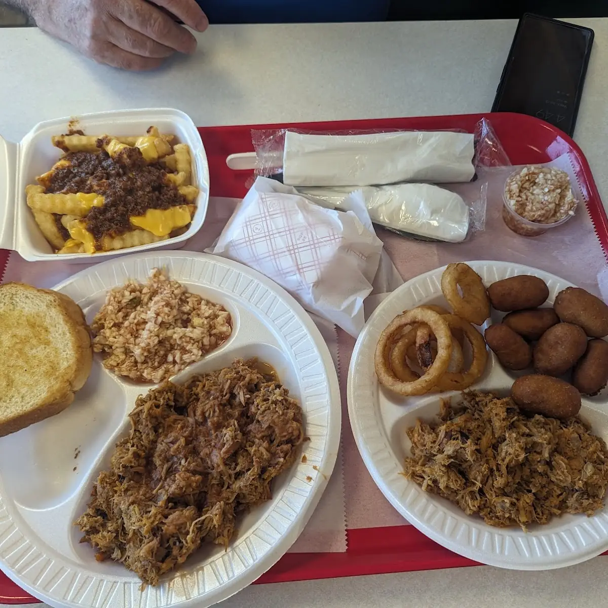 Pulled Pork Fries in Little Hot Dogs