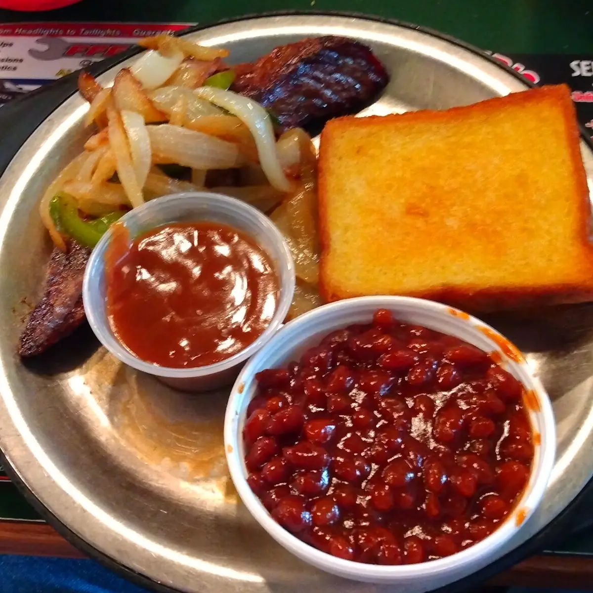 Steak with Baked Beans