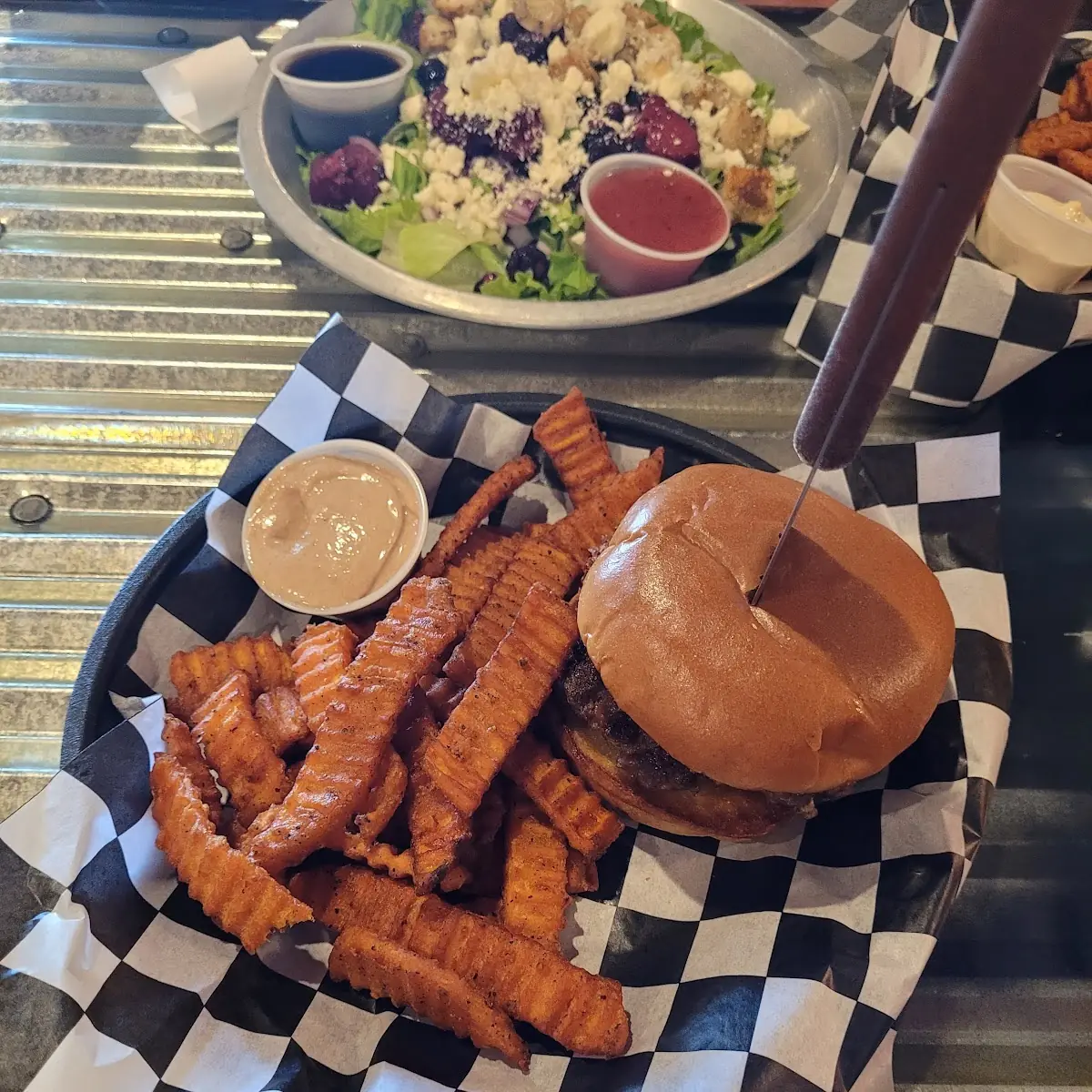 Crab Cake Burger and Fries