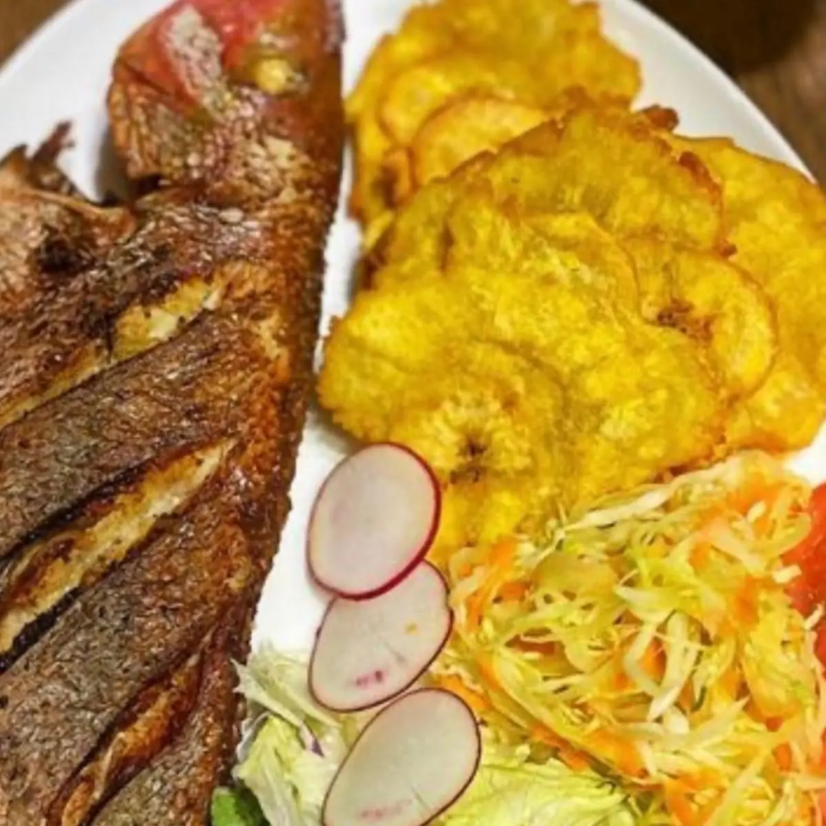 Fried Snapper w Plantains & Pikliz