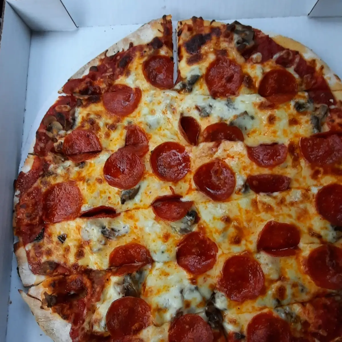 Pepperoni and Mushrooms Thin Crust