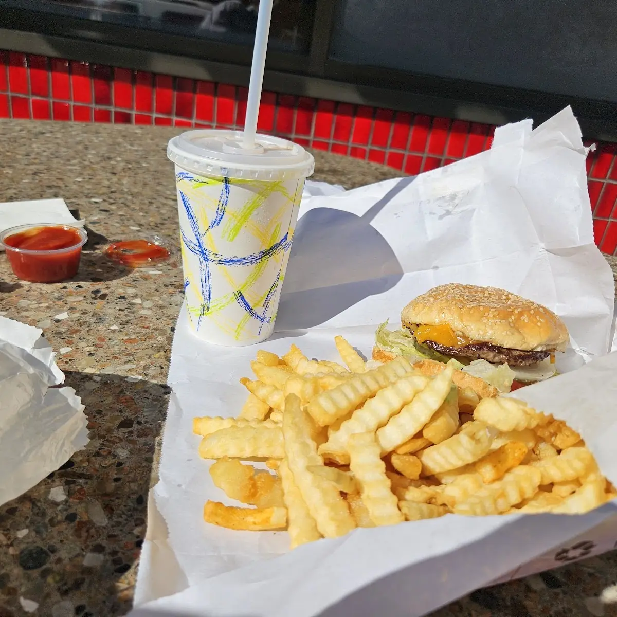 Cheeseburger Fries Chocolate Shake