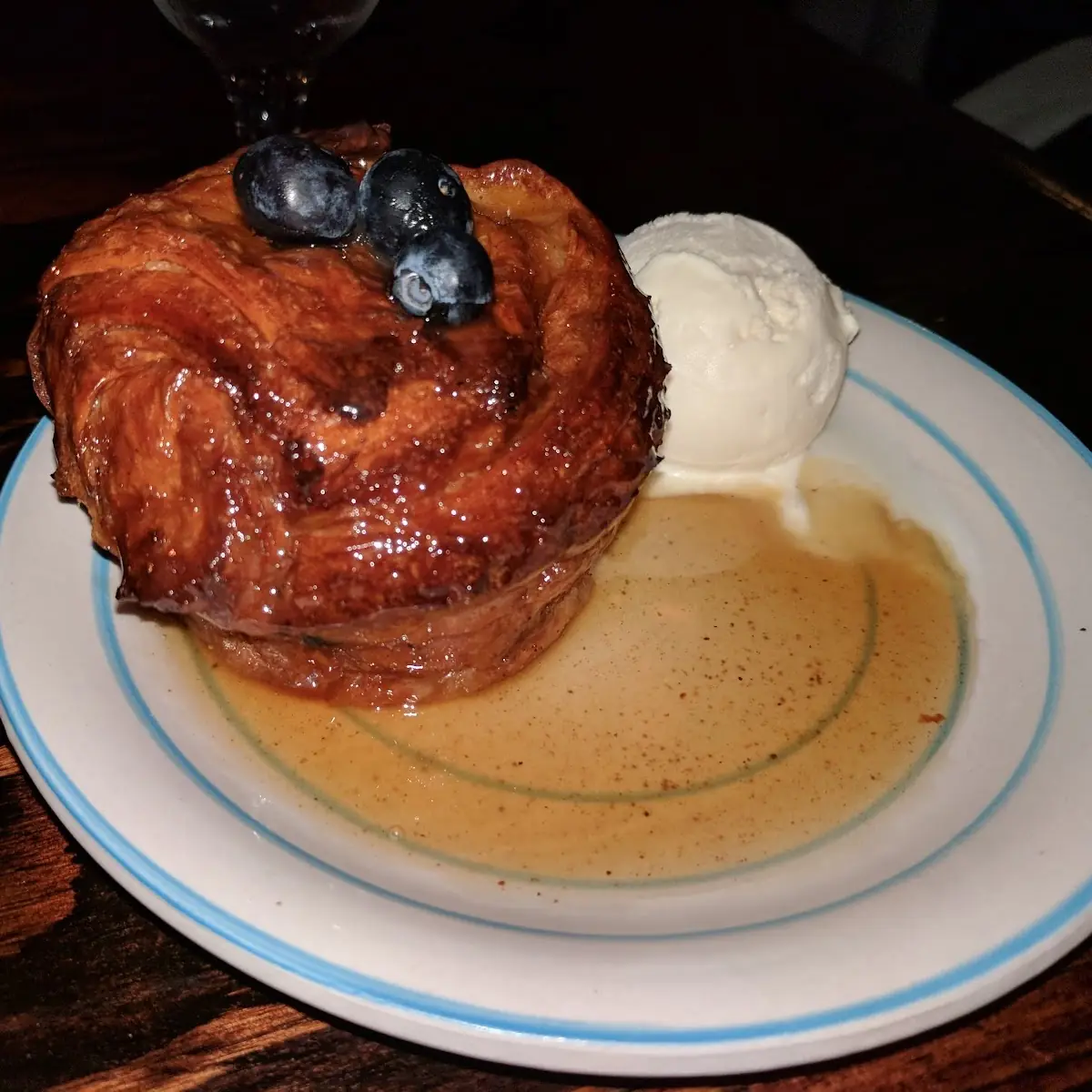 Bread Pudding with Vanilla Ice Cream
