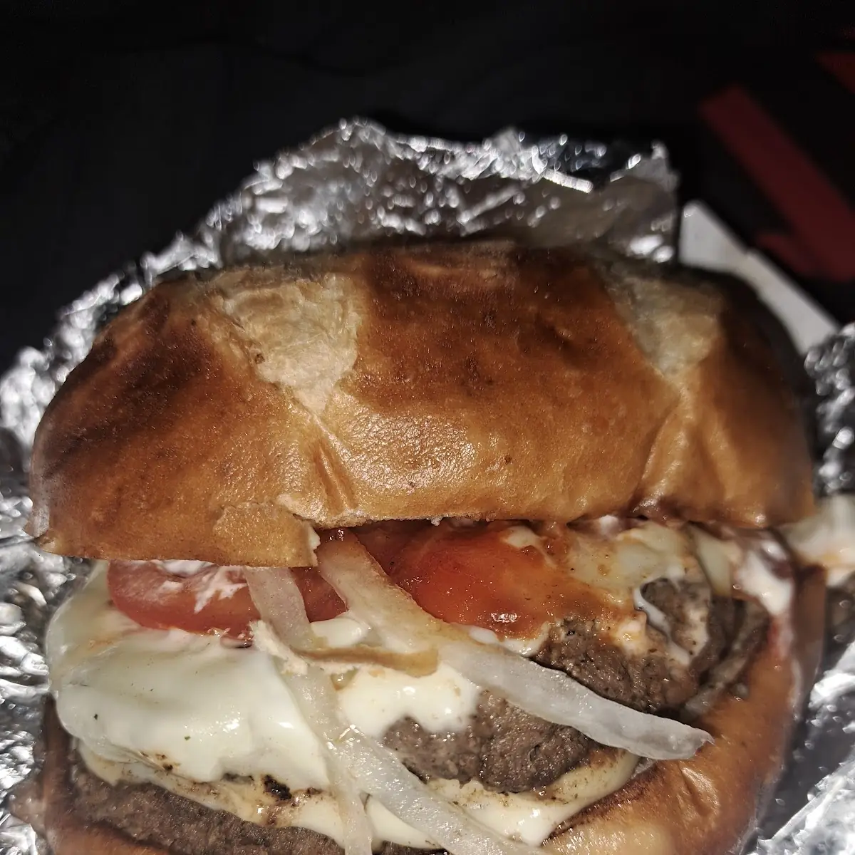 Double Cheeseburger on a Pretzel Bun