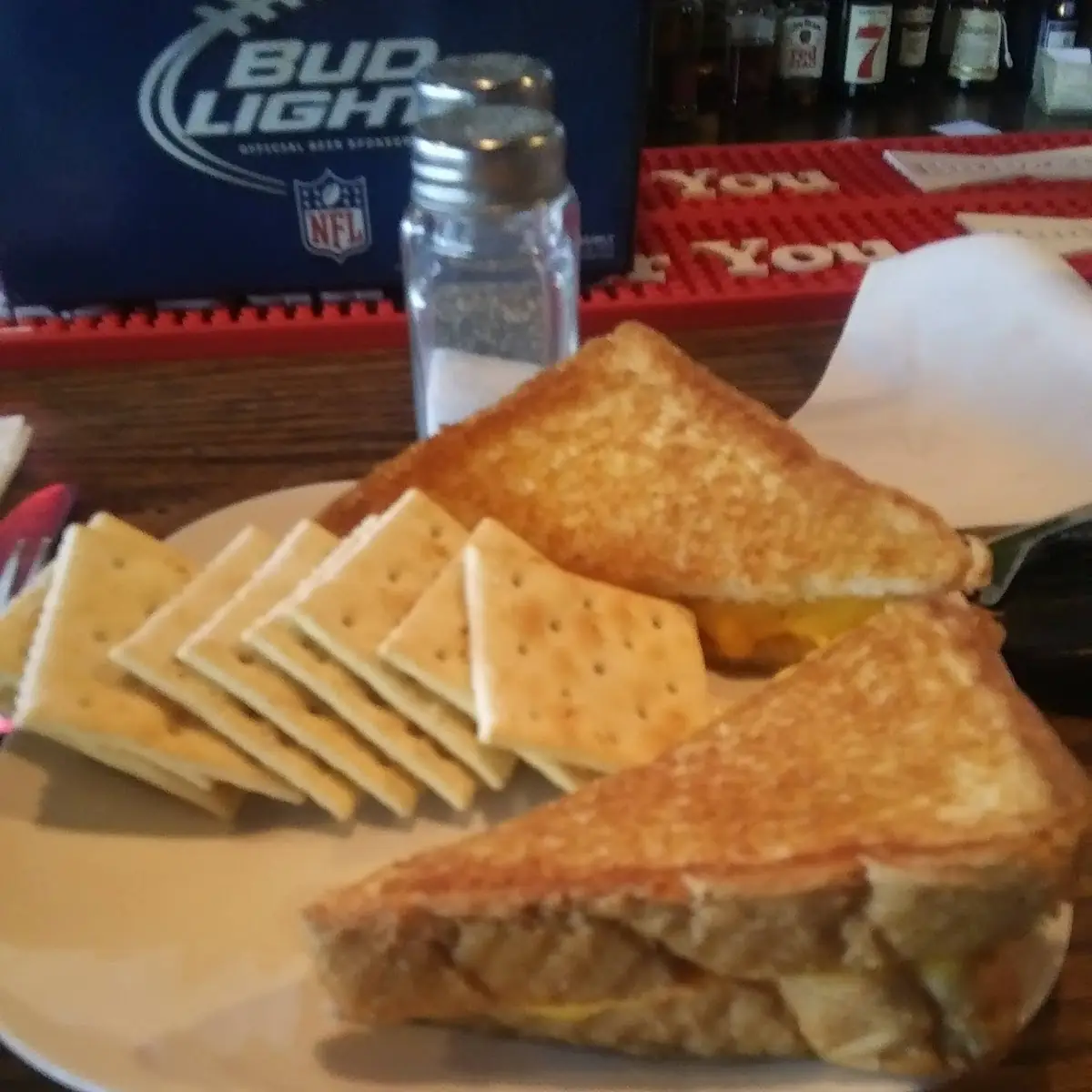 Grill Cheese Sandwich That Is Served with Soup