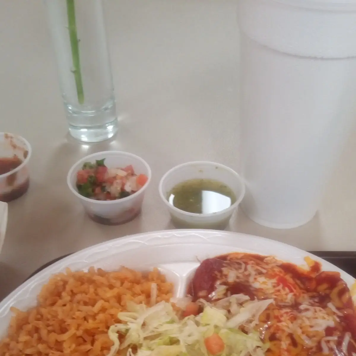 Shredded Beef Enchiladas Rice Beans
