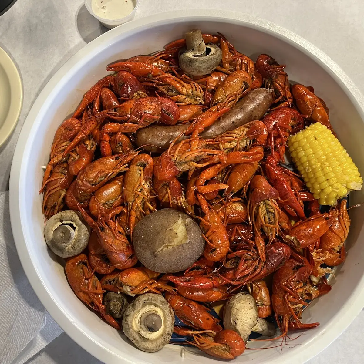 Cajun Boiled Shrimp with Boiled Potatoes and Corn on the Cob