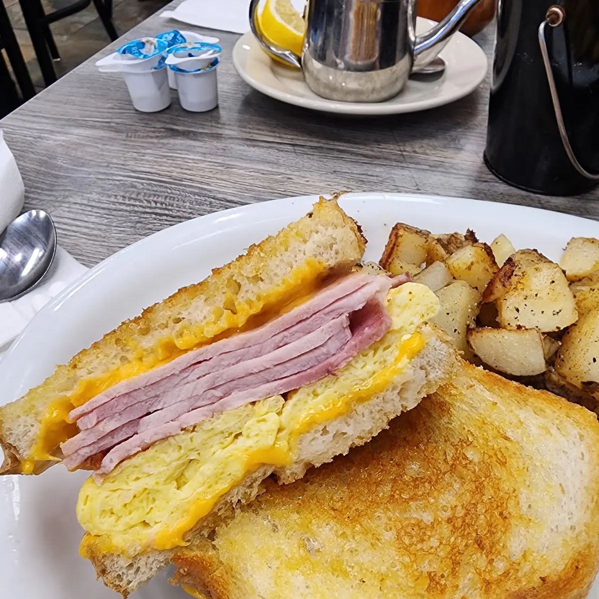 Ham and Cheese Breakfast Sandwich