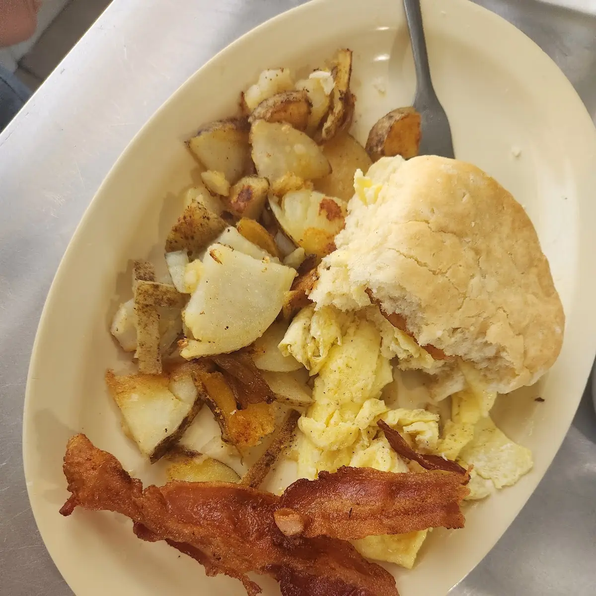 Bacon Egg Plate with a Side of Cajun Grilled Potatoes