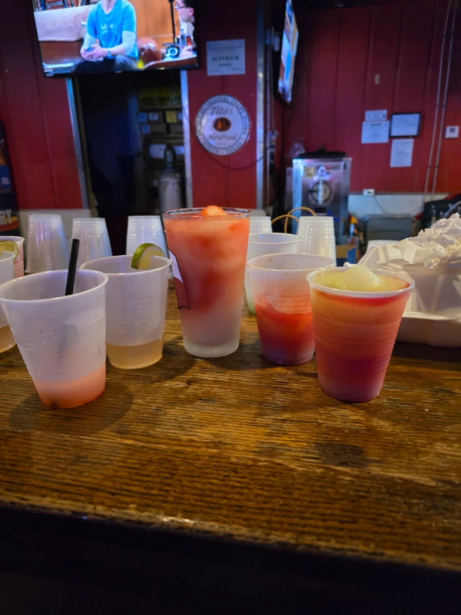 Strawberry Margaritas and Tequila Shot
