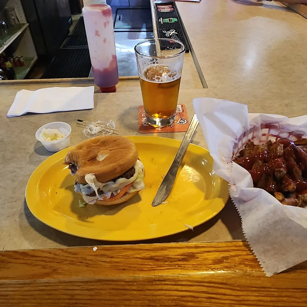 Black Angus Burger and Fries