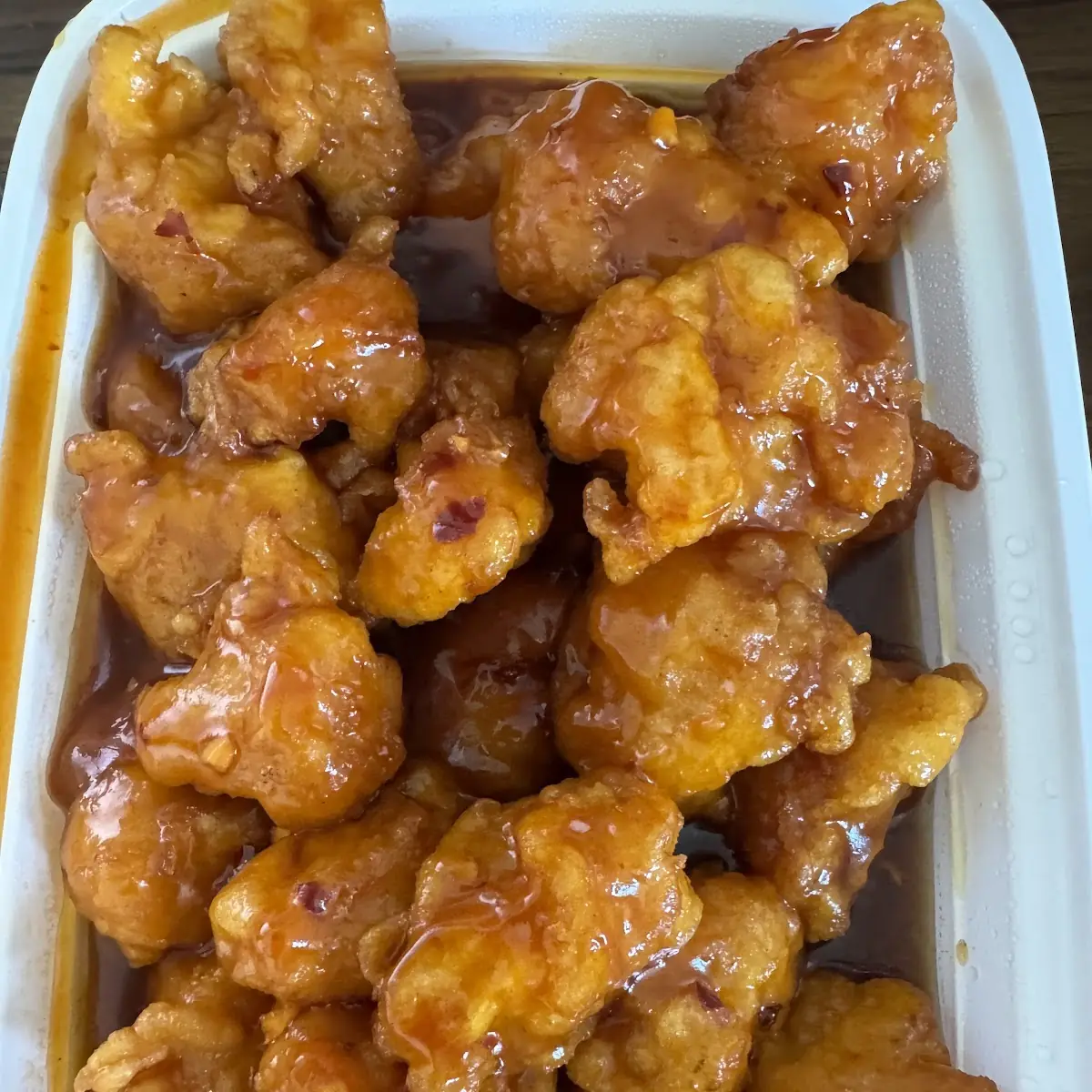 Crispy Orange Chicken Fried Rice and Broccoli