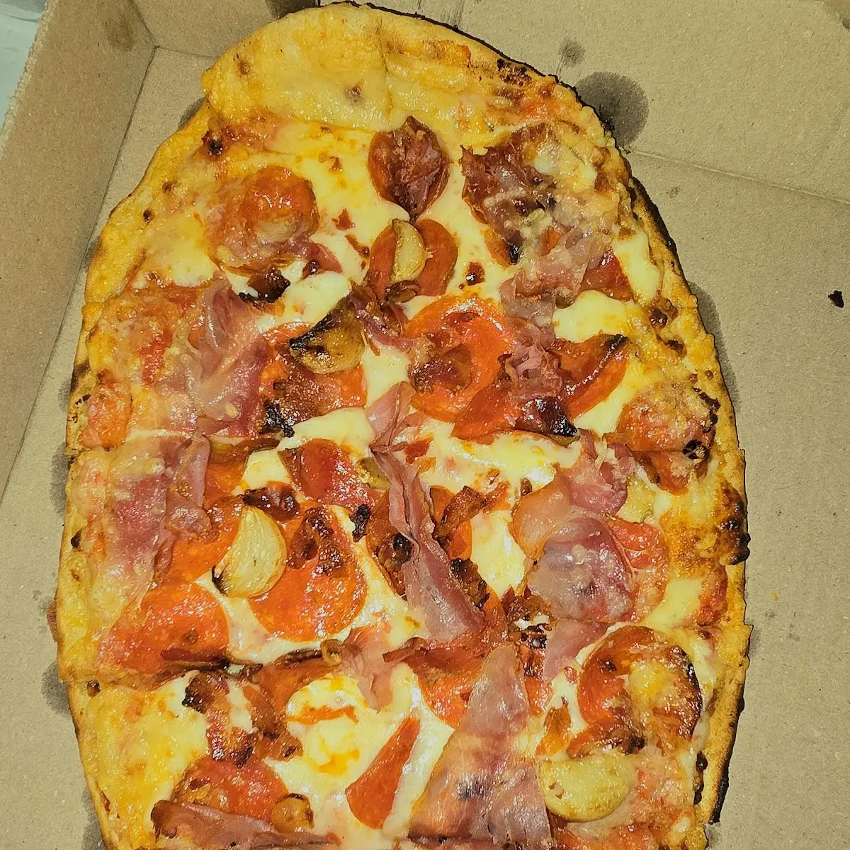 3 Meat Flatbread Pizza