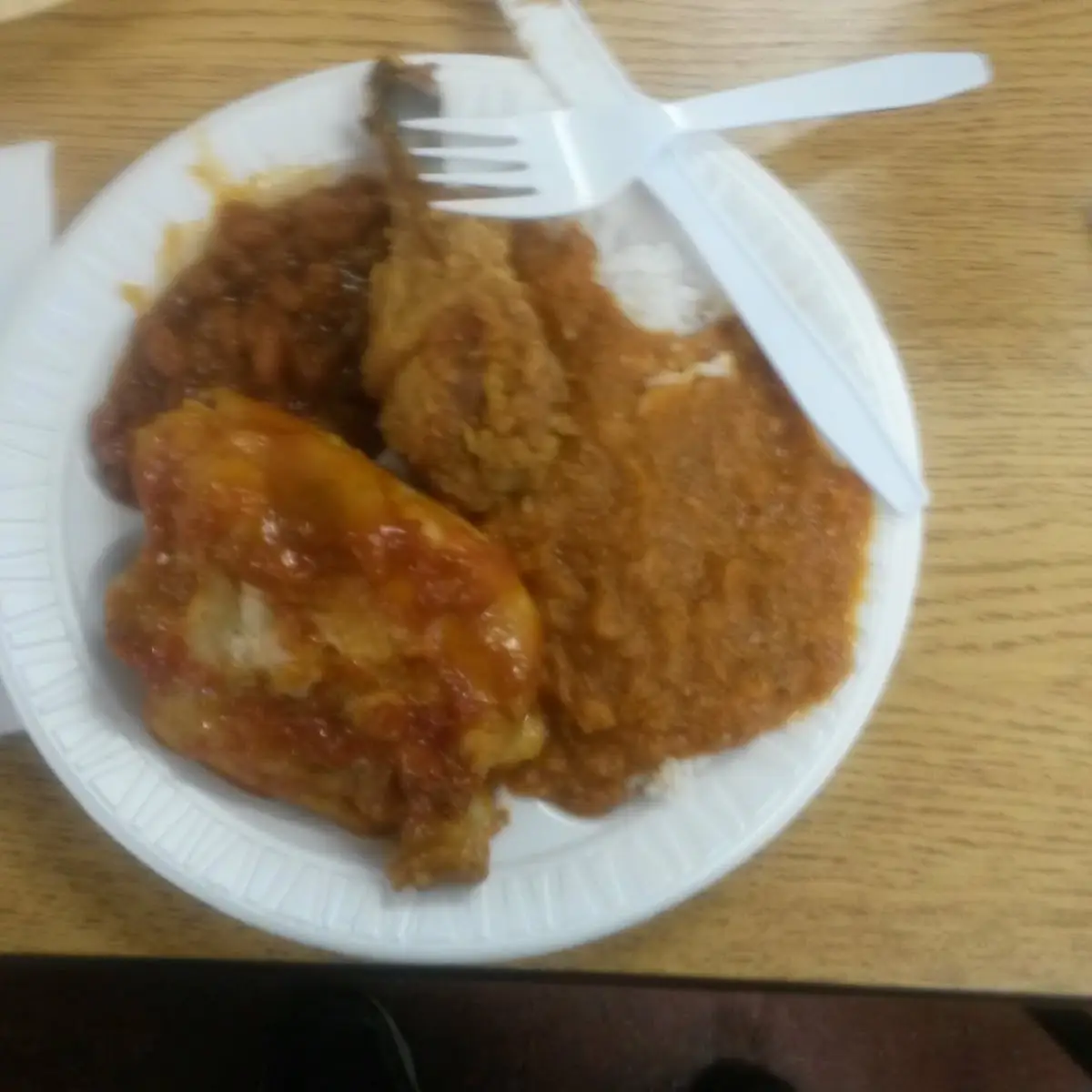 Fried Chicken Beans and Cobbler