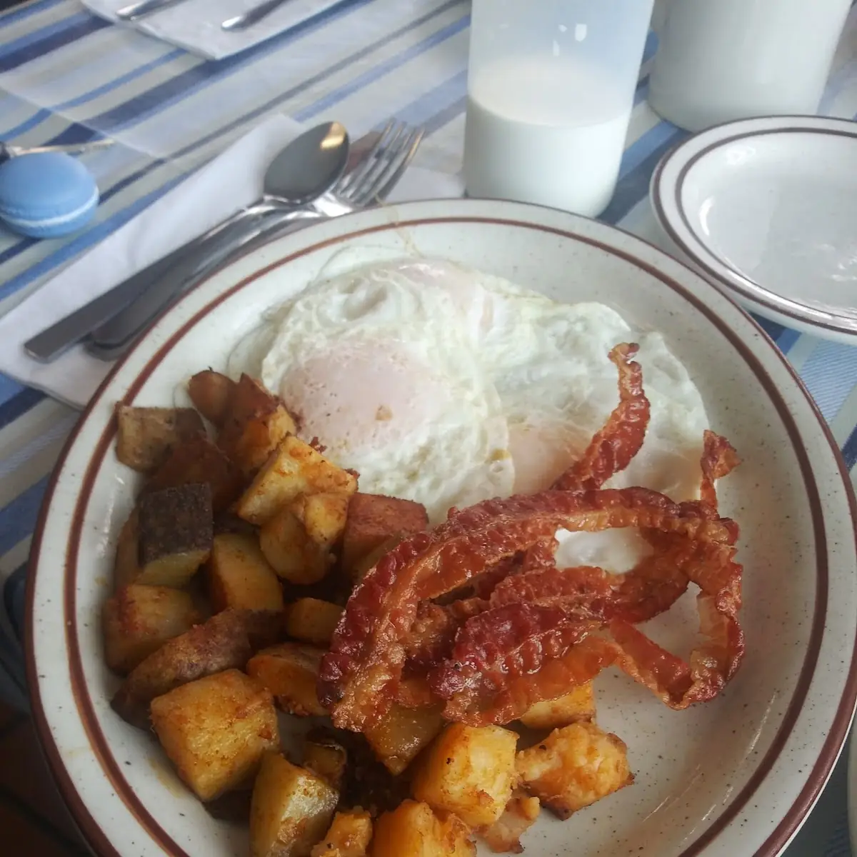 Eggs Bacon and Home Fries