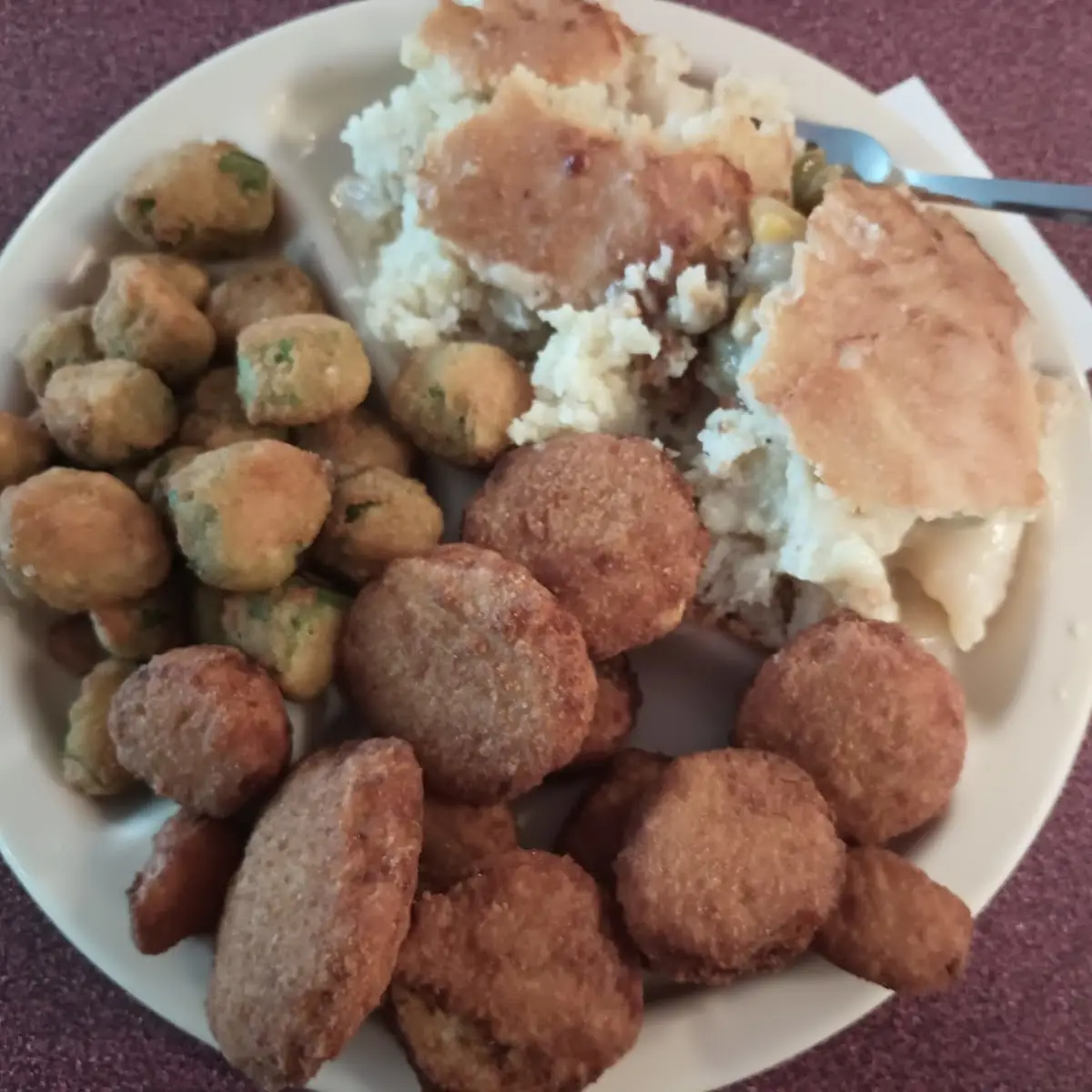 Chicken Pot Pie Fried Okra Fried Squash