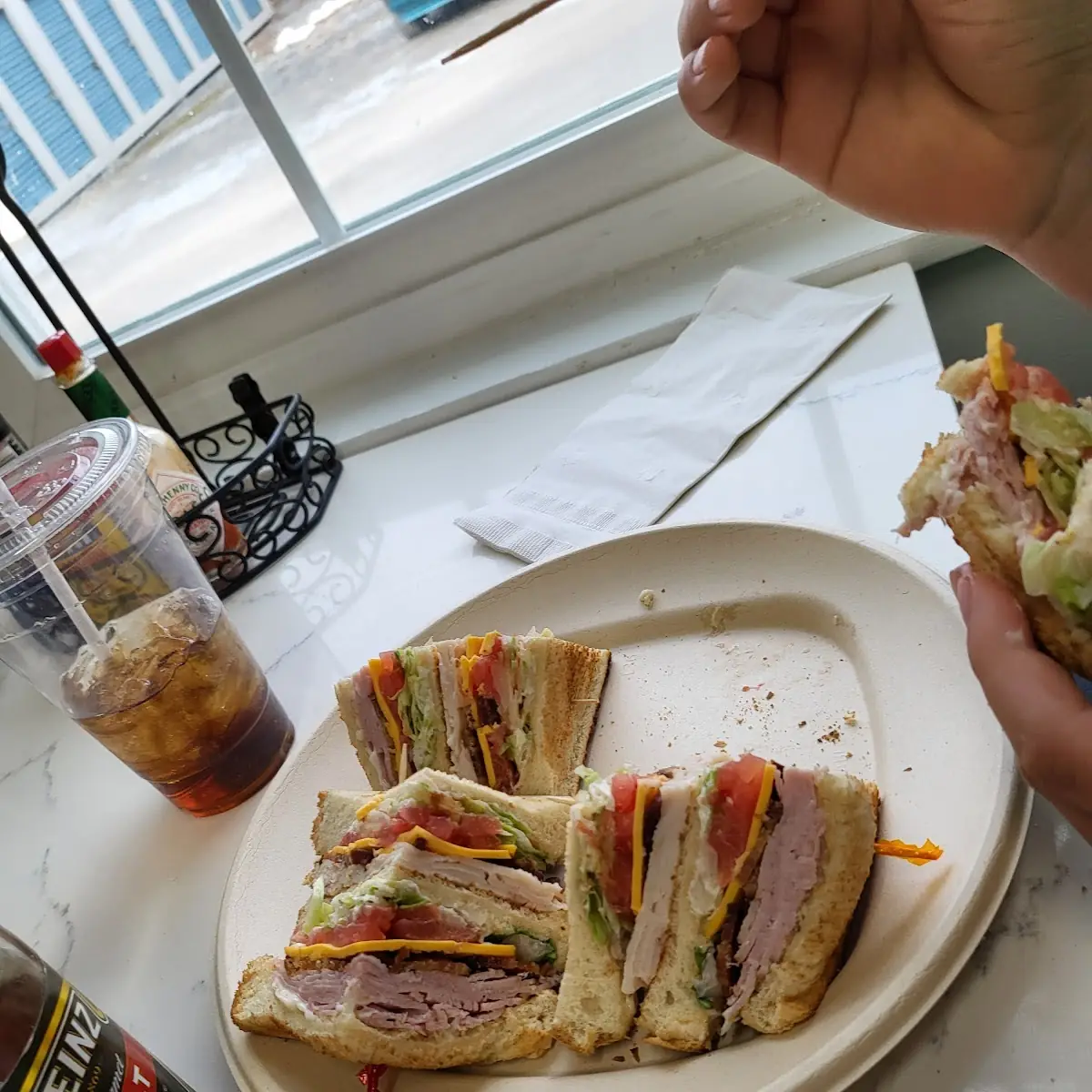 Ham and Turkey Club Sandwich