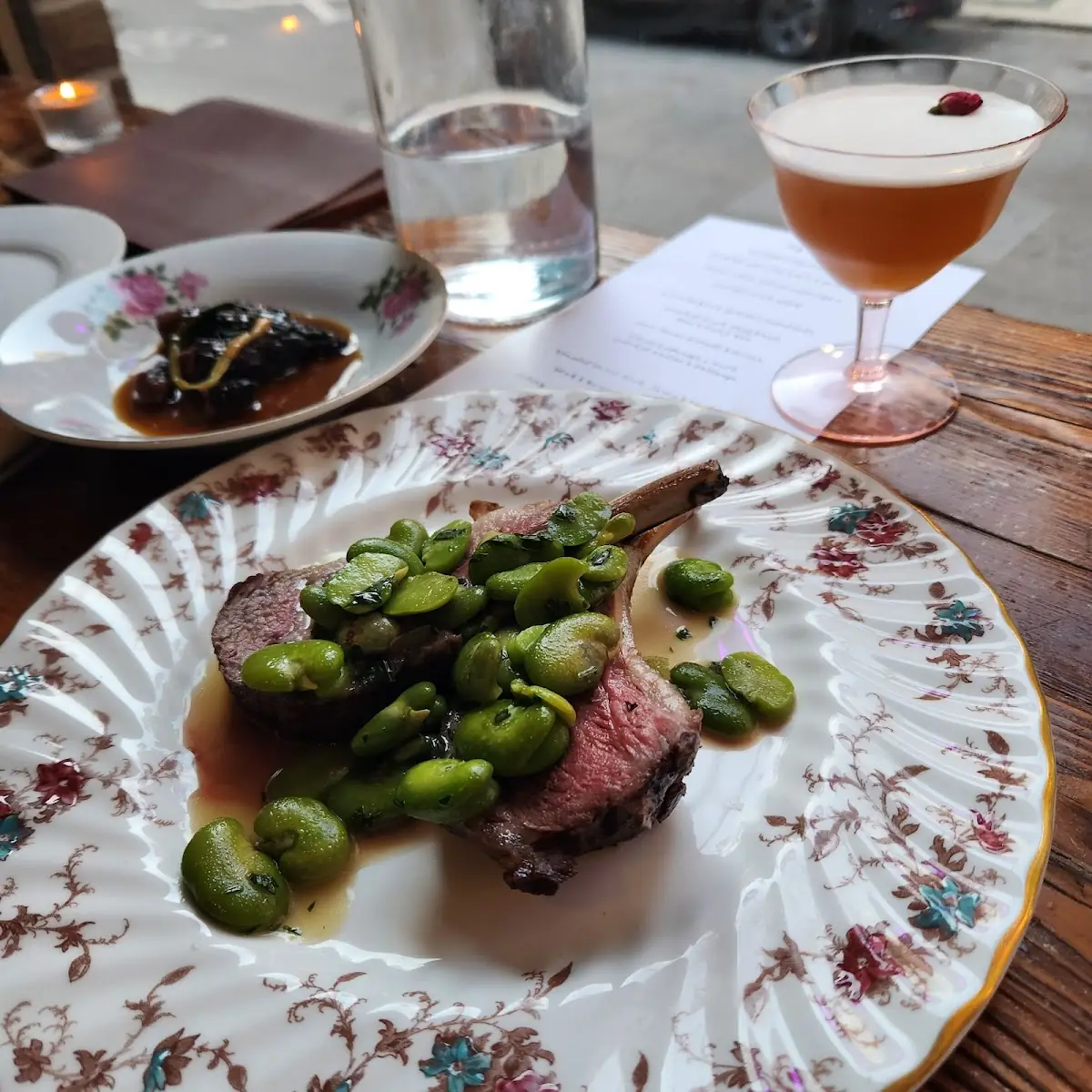 Roasted Lamb Rack Favas & Anchovy
