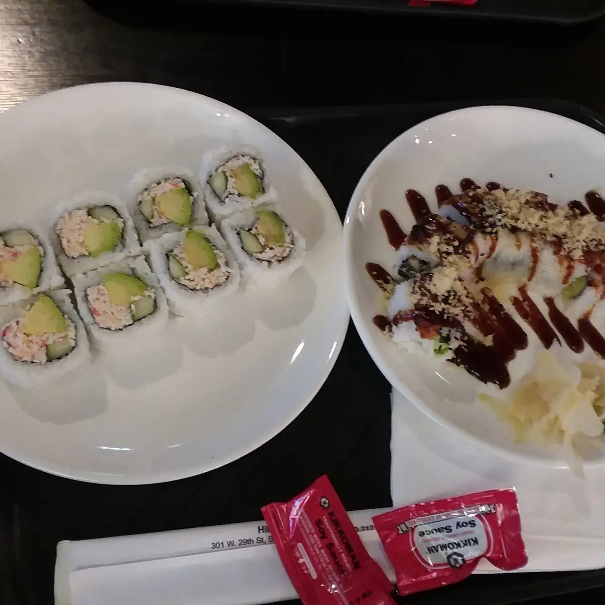 California Roll and Unagi Roll