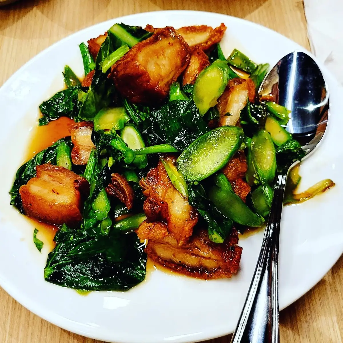 Pad Kana Moo Krob
