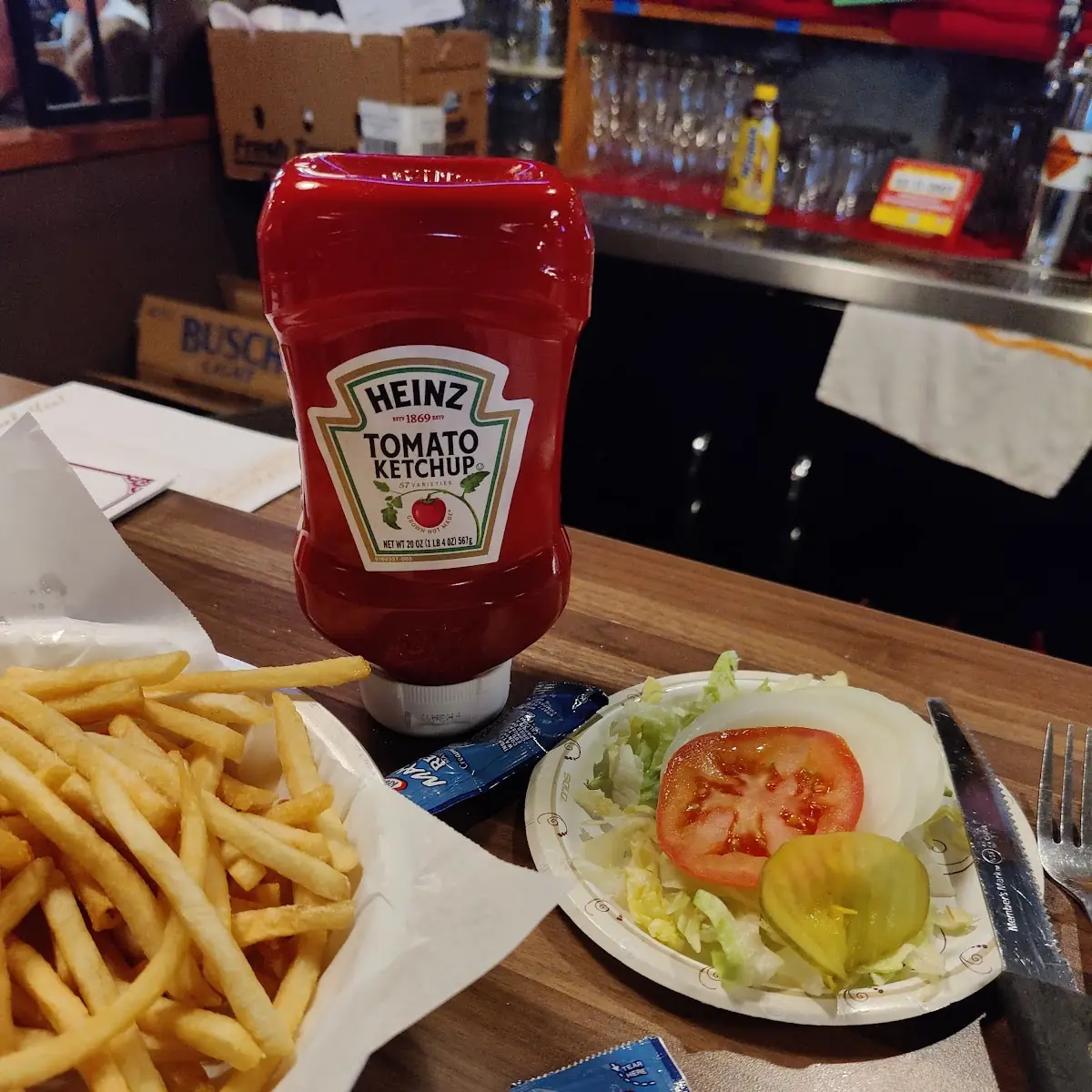 Pork Chop Sandwich and Fries