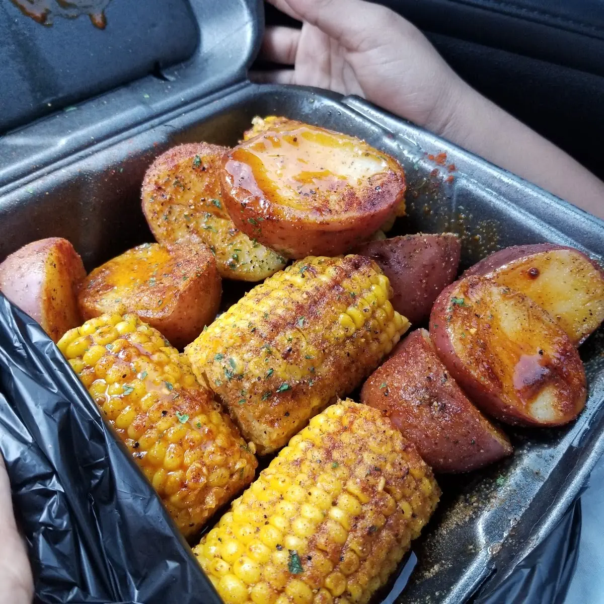 Cajun Lemon Pepper Potatoes & Corn