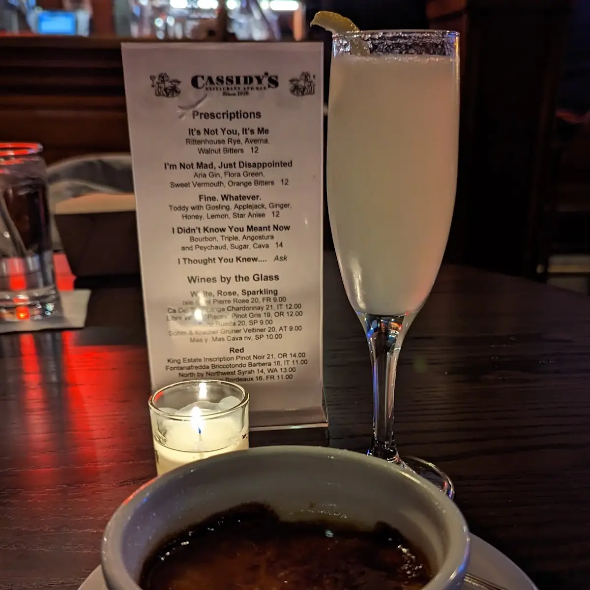French 75 and Creme Brulee