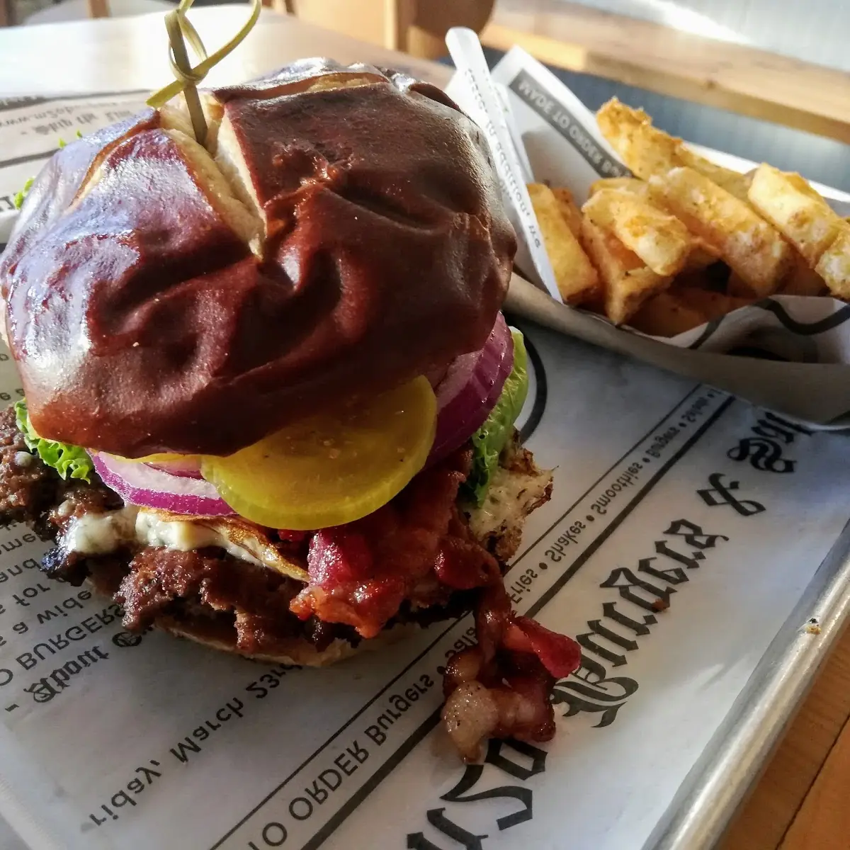 m2o Burger with Blue Cheese