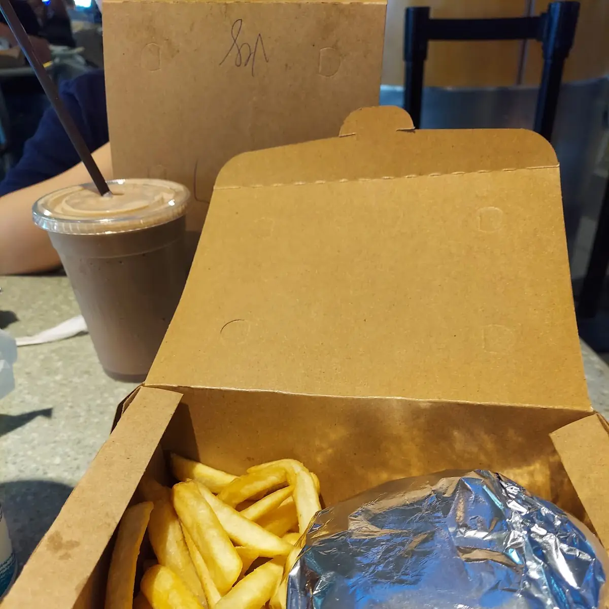 Bacon Cheeseburger Fries & Chocolate Milkshake