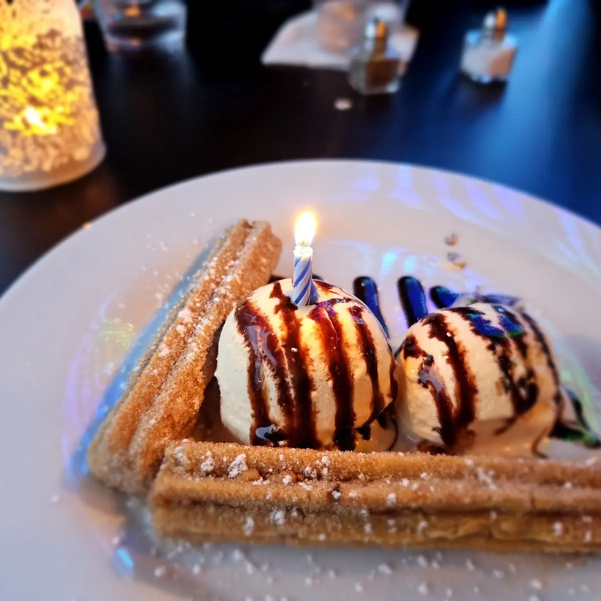 Cinnamon Churros with Vanilla Ice Cream