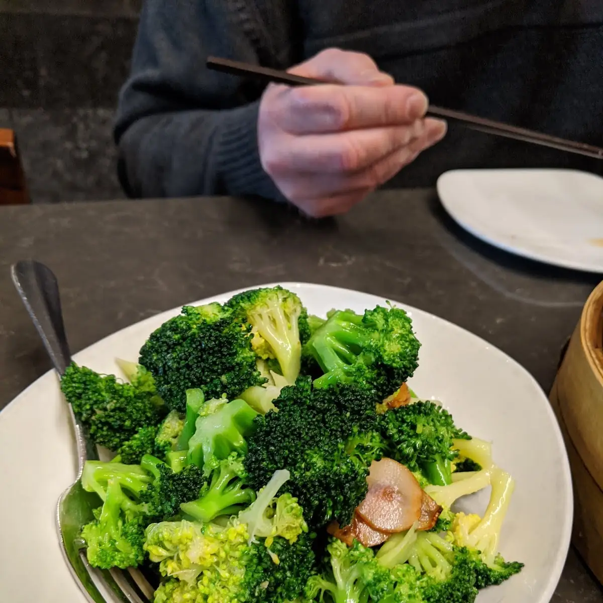 Steamed Broccoli with Garlic Cloves