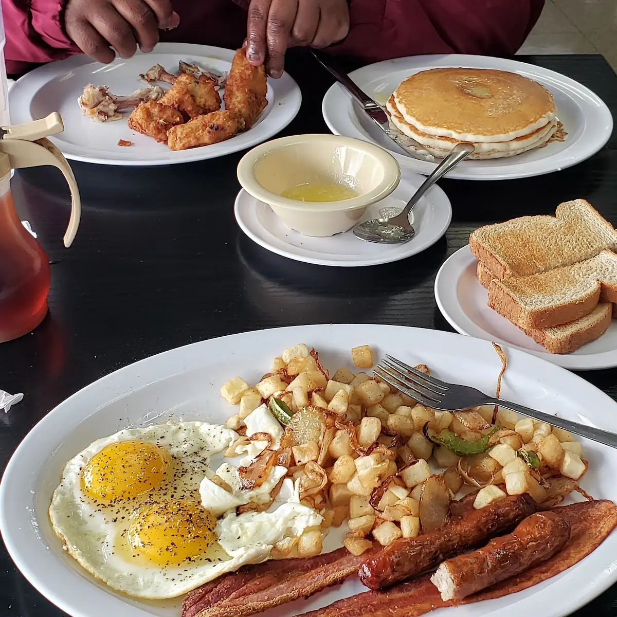 Two Eggs Sunny-Side Up Two Bacon 2 Sausage