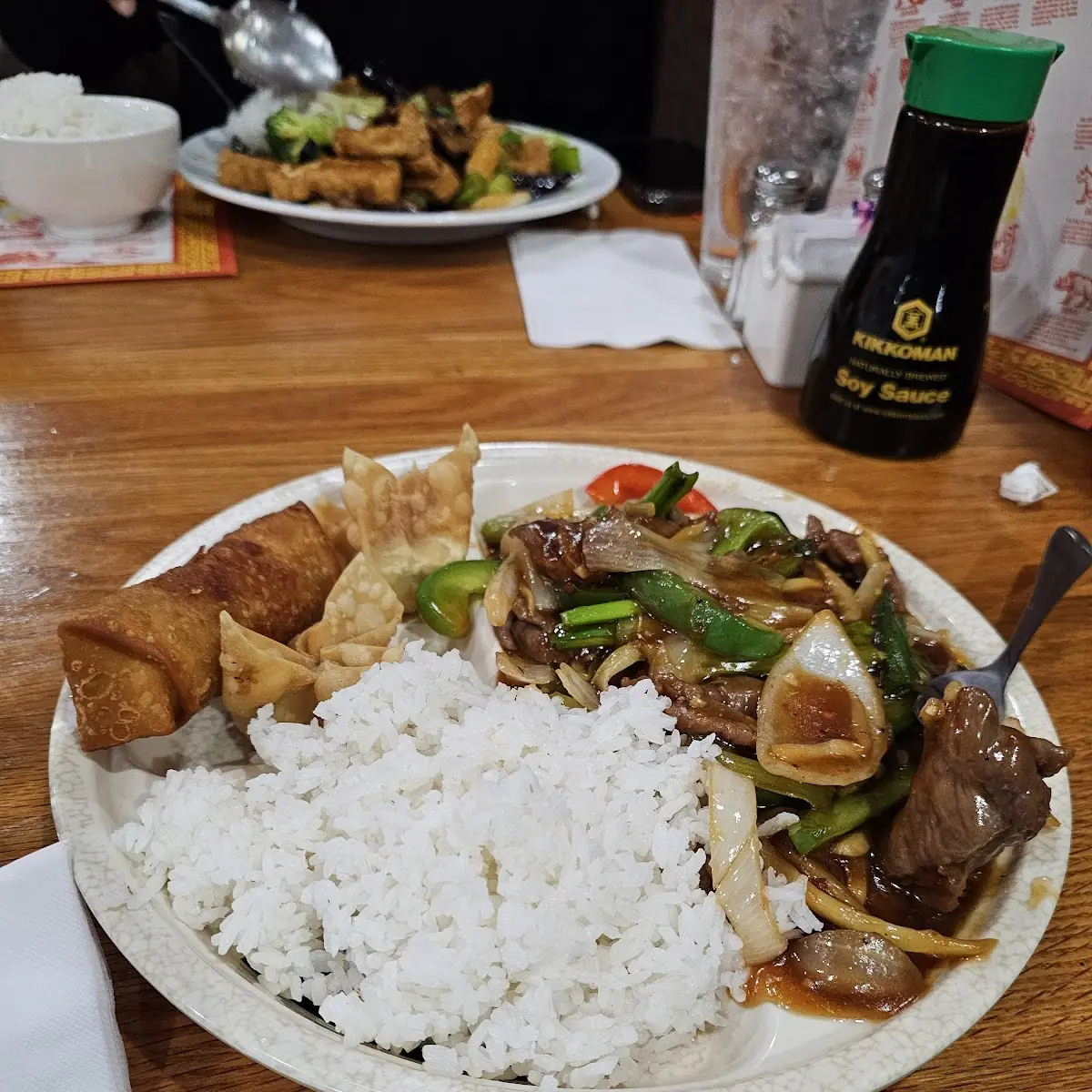 Triple Delight with Sizzling Rice