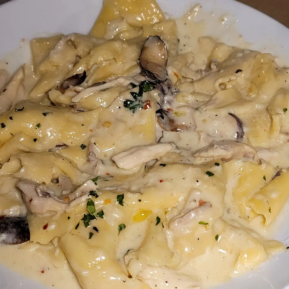 Roasted Chicken and Wild Mushroom Pappardelle