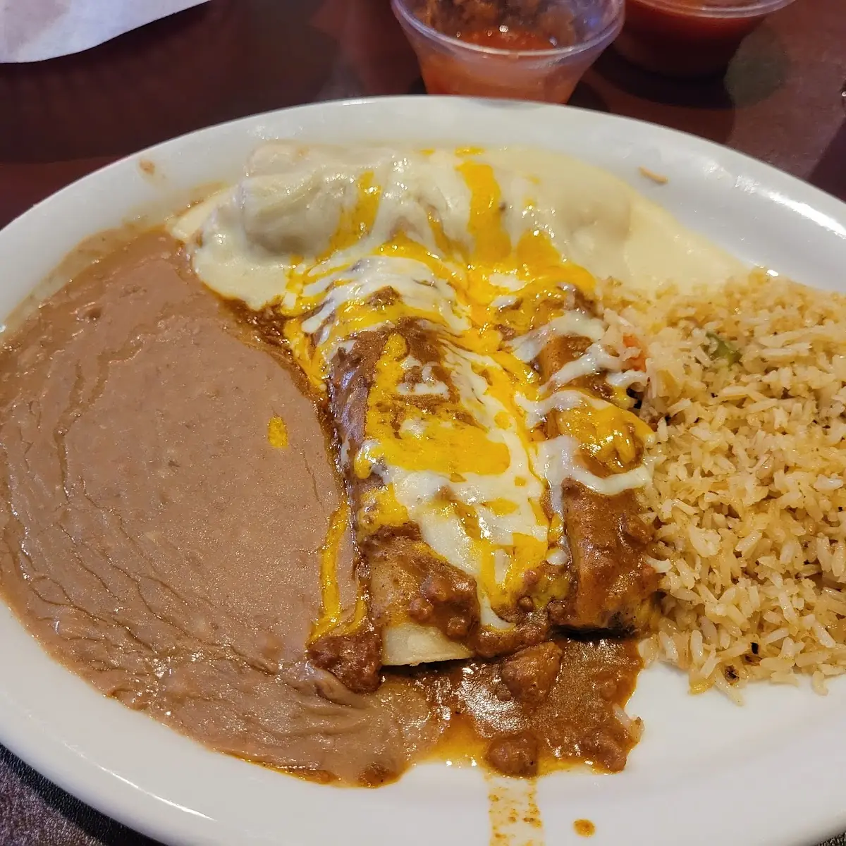 Carne Guisada and Cheese Enchilada