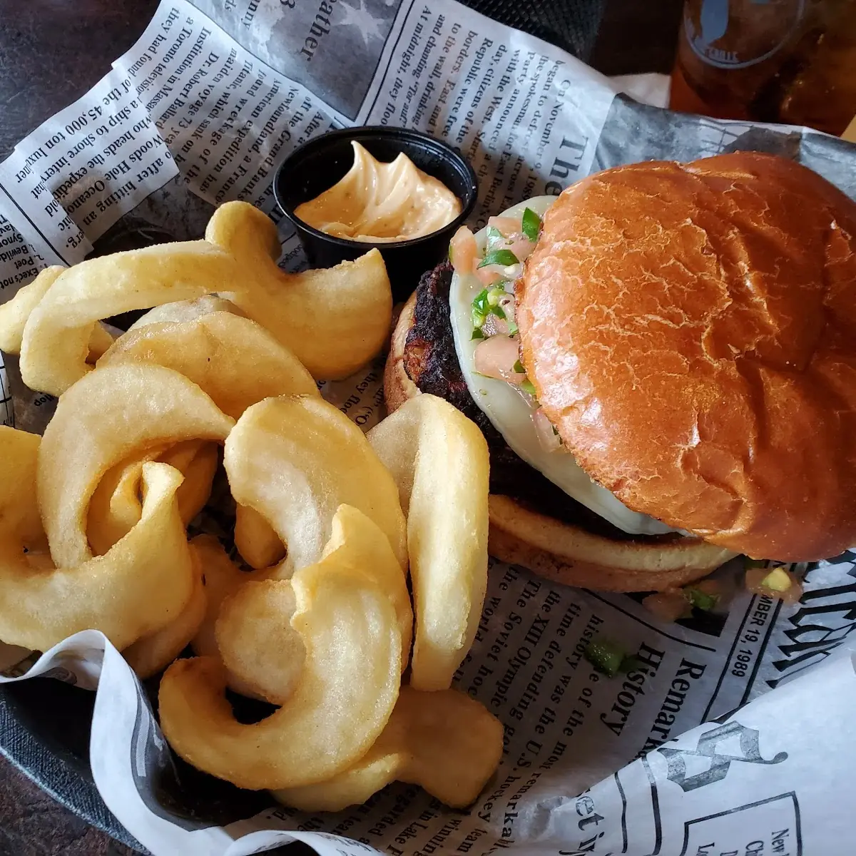 Black Bean Burger with Fries