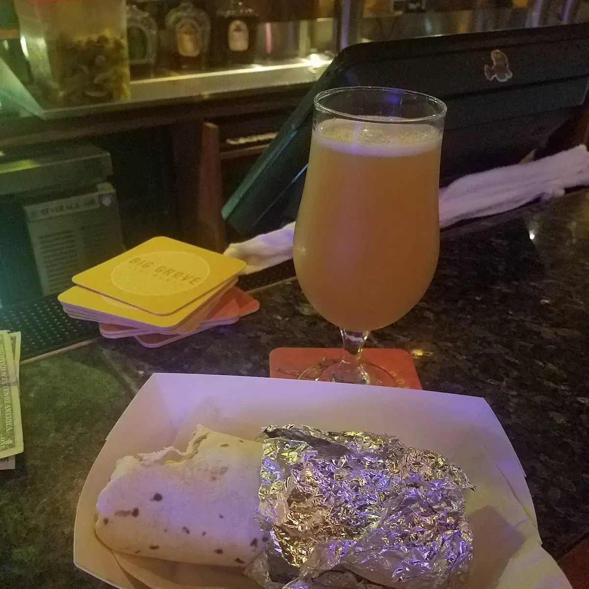 Breakfast Burrito and Mimosa