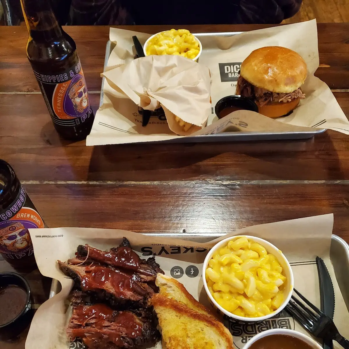 Brisket Plate and Pork Sandwich