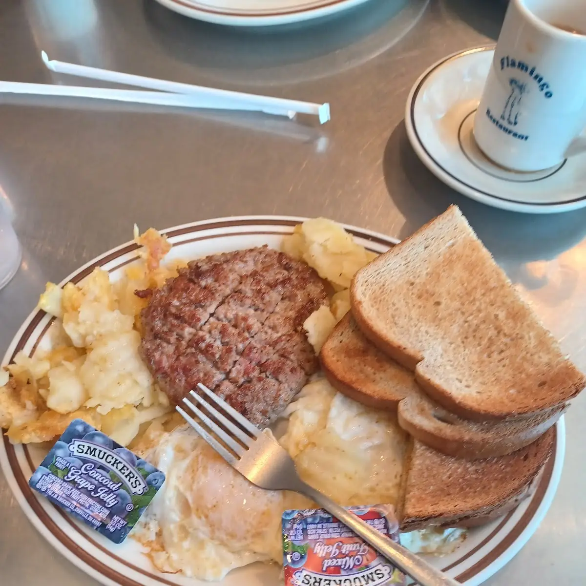 Three Eggs Home Fries Sausage Patty