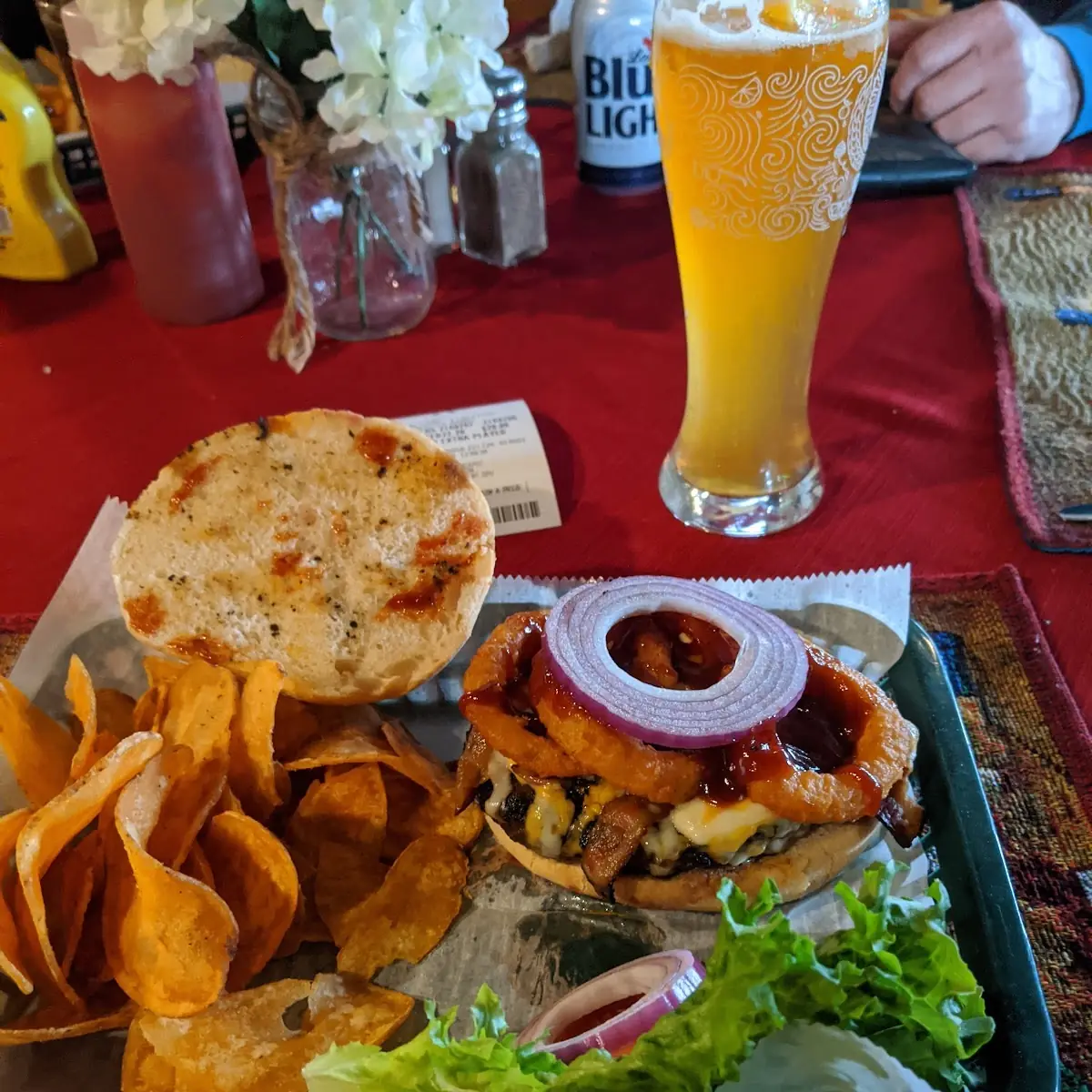Black Jack Burger and Chips