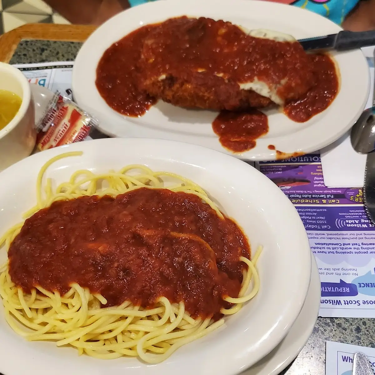 Chicken Parmigiana with Spaghetti