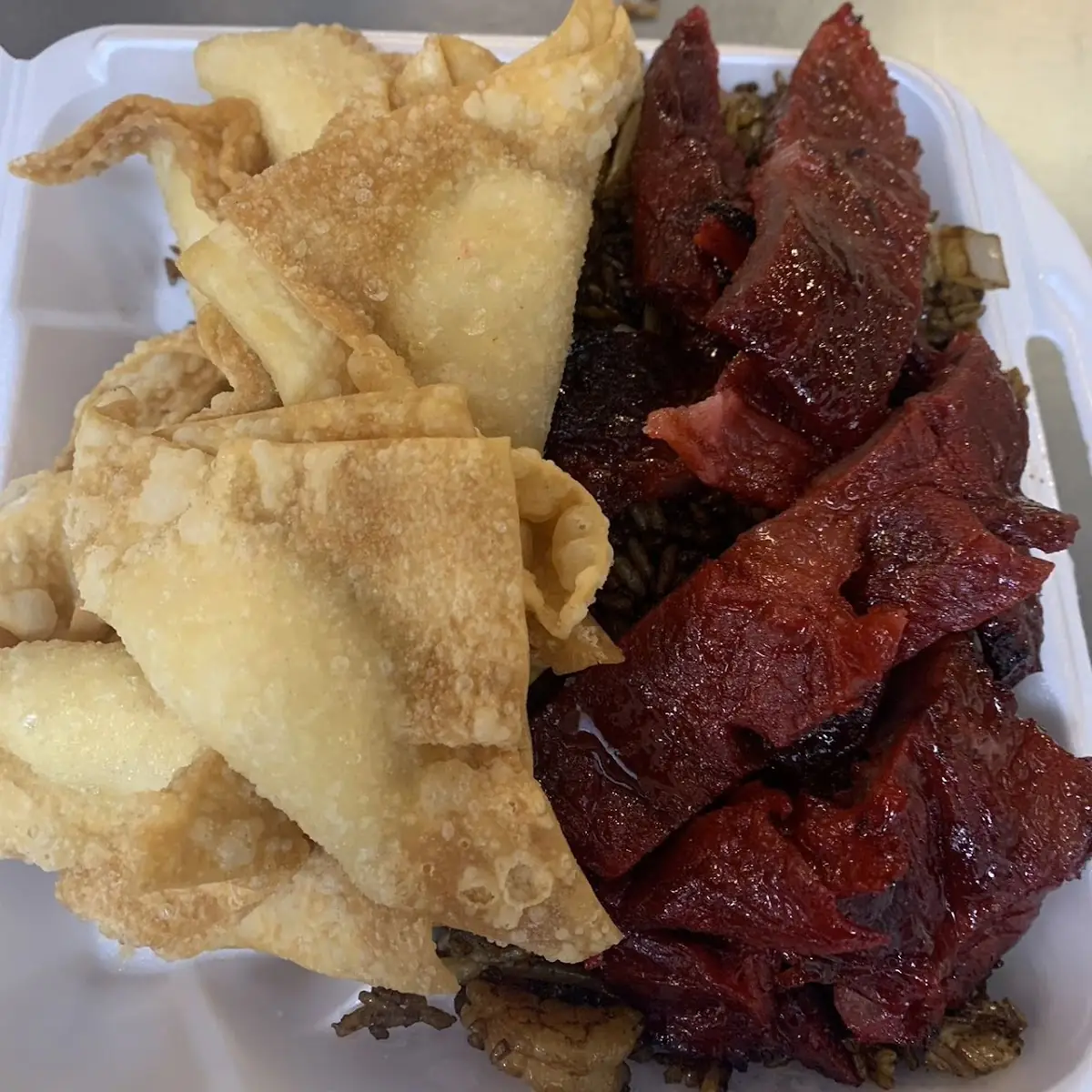 Crab Rangoon w Pork Fried Rice