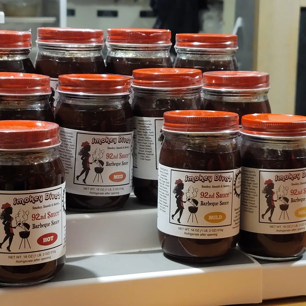 Mild and Hot BBQ Sauce Jars