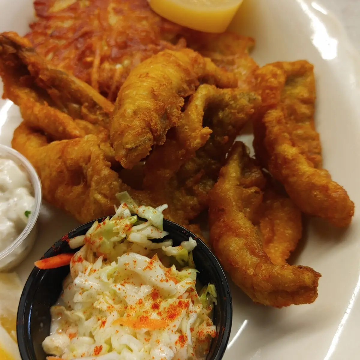 Fried Perch with Potato Pancakes