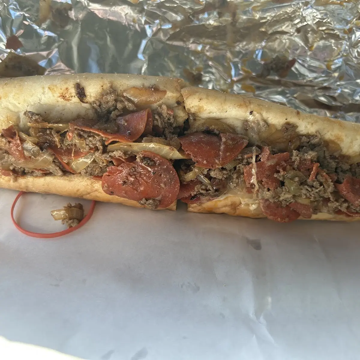 Large Cheese Steak Mushroom Onion Pepperoni