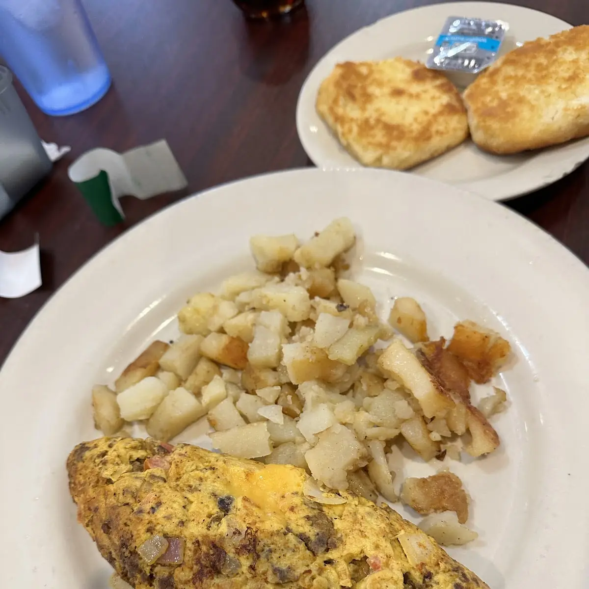 Chorizo Omelette with Hash Brown Potatoes