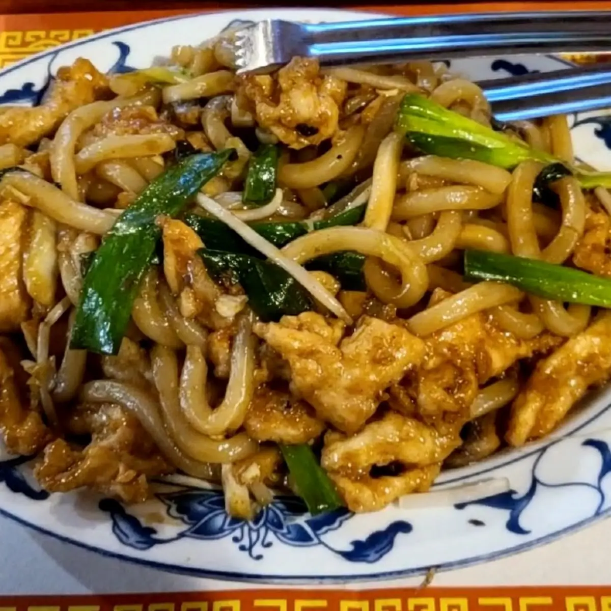 Stir Fried Udon with Chicken & Shrimp